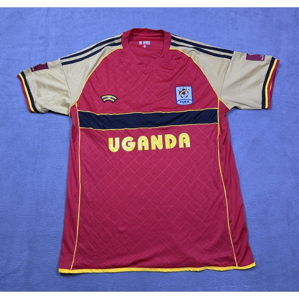 Uganda Soccer Jersey XXL 2018 World Cup Russia Football Red FUFA Fan Shirt